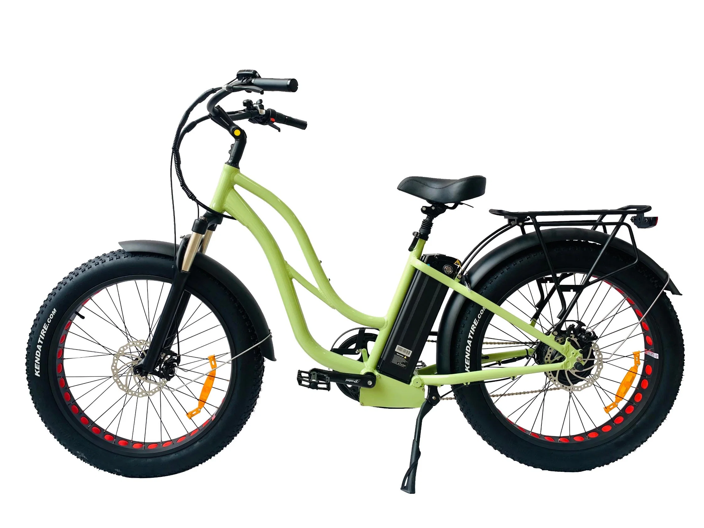 Retro Queene señoras 26pulgadas Commuter Electric Beach Cruiser neumático Fat Bike 48V 750W el paso a través de bicicleta Electrica bicicleta eléctrica para mujer