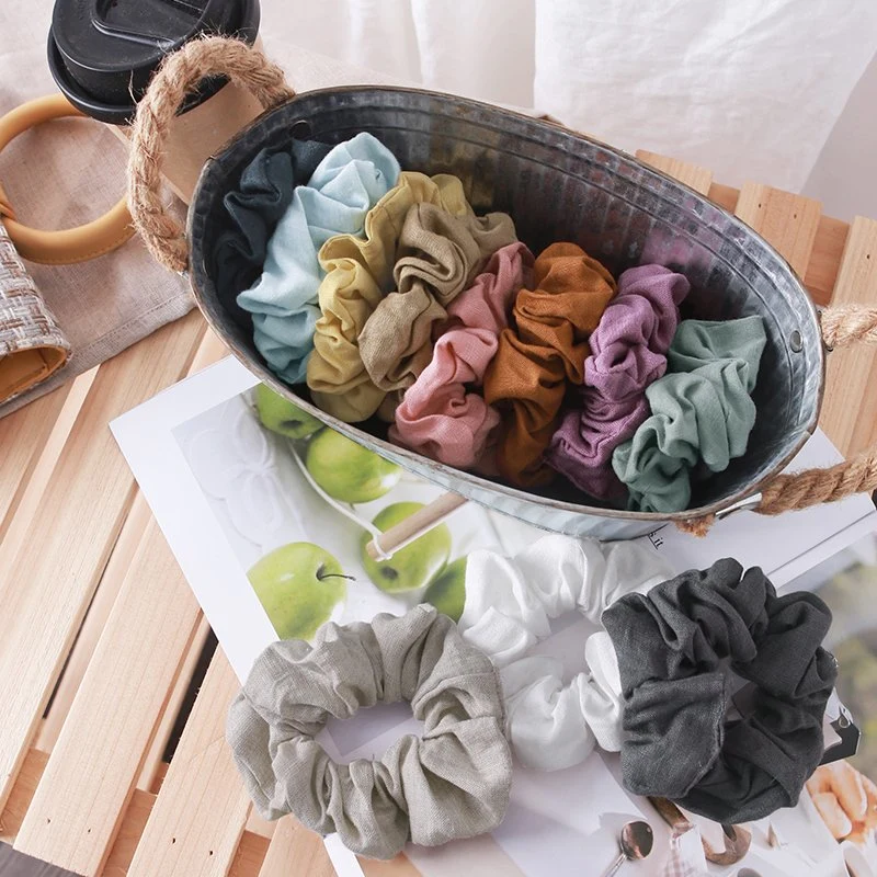 Linen Hair Ring Summer Hot Selling Cool Scrunchies Fashion Simple Hair Accessories Women