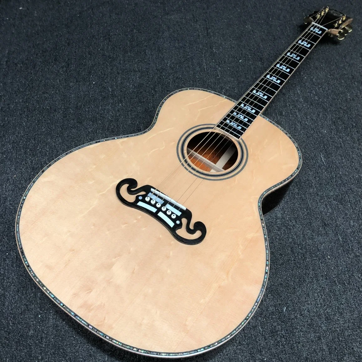 Custom 43 Inch Deluxe Jumbo Sj200AA Full Abalone Binding Acoustic Guitar with Solid Cocobolo Back Side