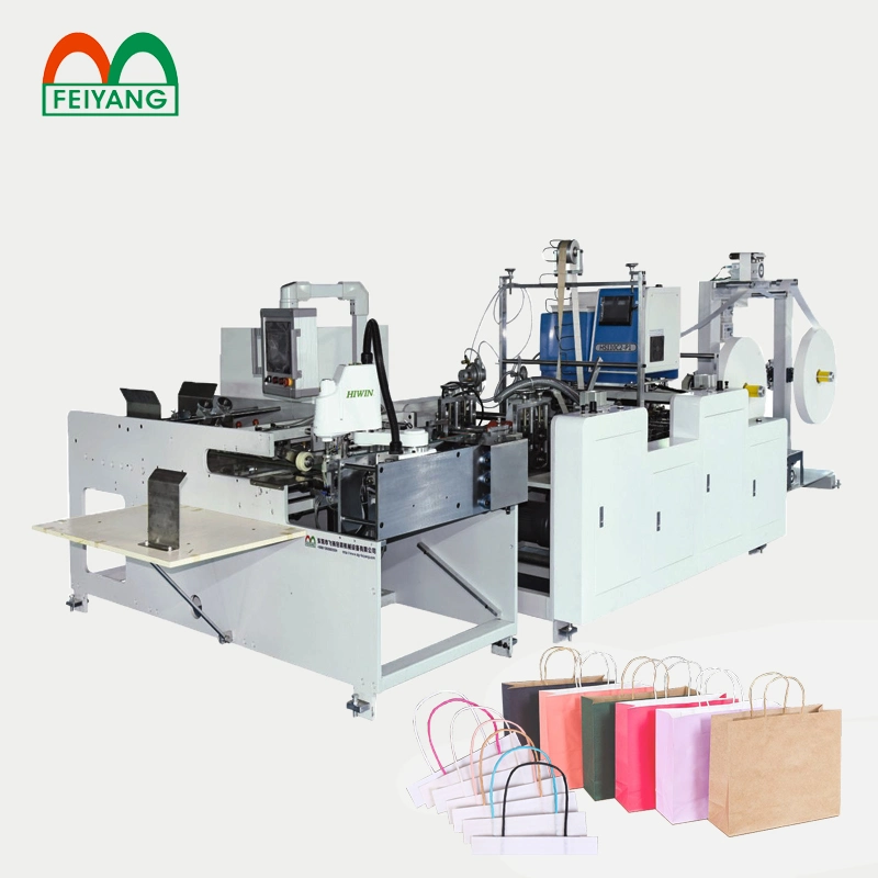 Fully Automatic Paper Bag Handle Making Machine High Speed Twisted Paper Handle Pasting Machine with Robot-Arm