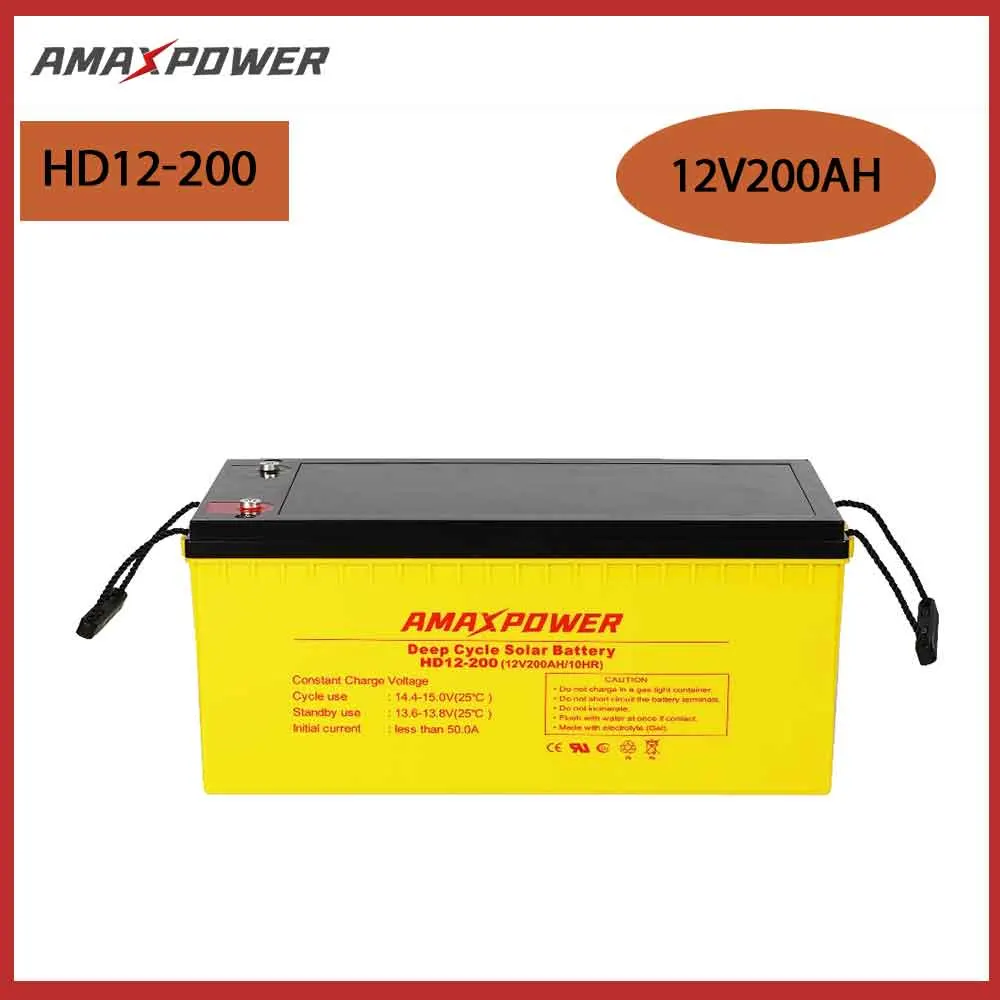 Amaxpower 12V 200ah Solar Panel Interver Battery Sealed Lead Acid Energy Storage Battery Pack for UPS System/Wheel Chairs/Power Tools/Control System 12V200ah