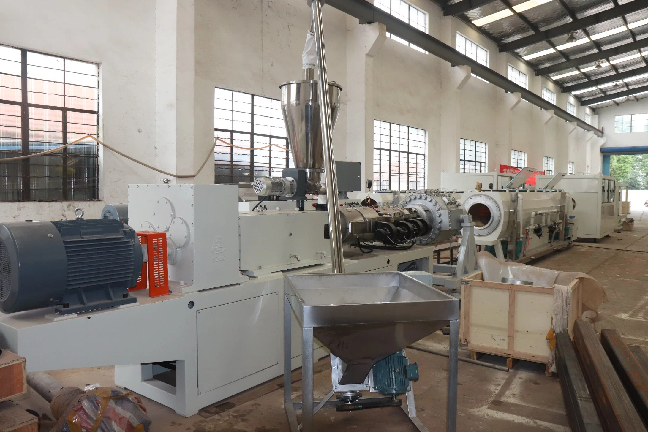 110-400mm Sjsz-80/156 UPVC/PVC Twin Screw Pipe Extrusion Line Pipe Production Line for Sale in Stock