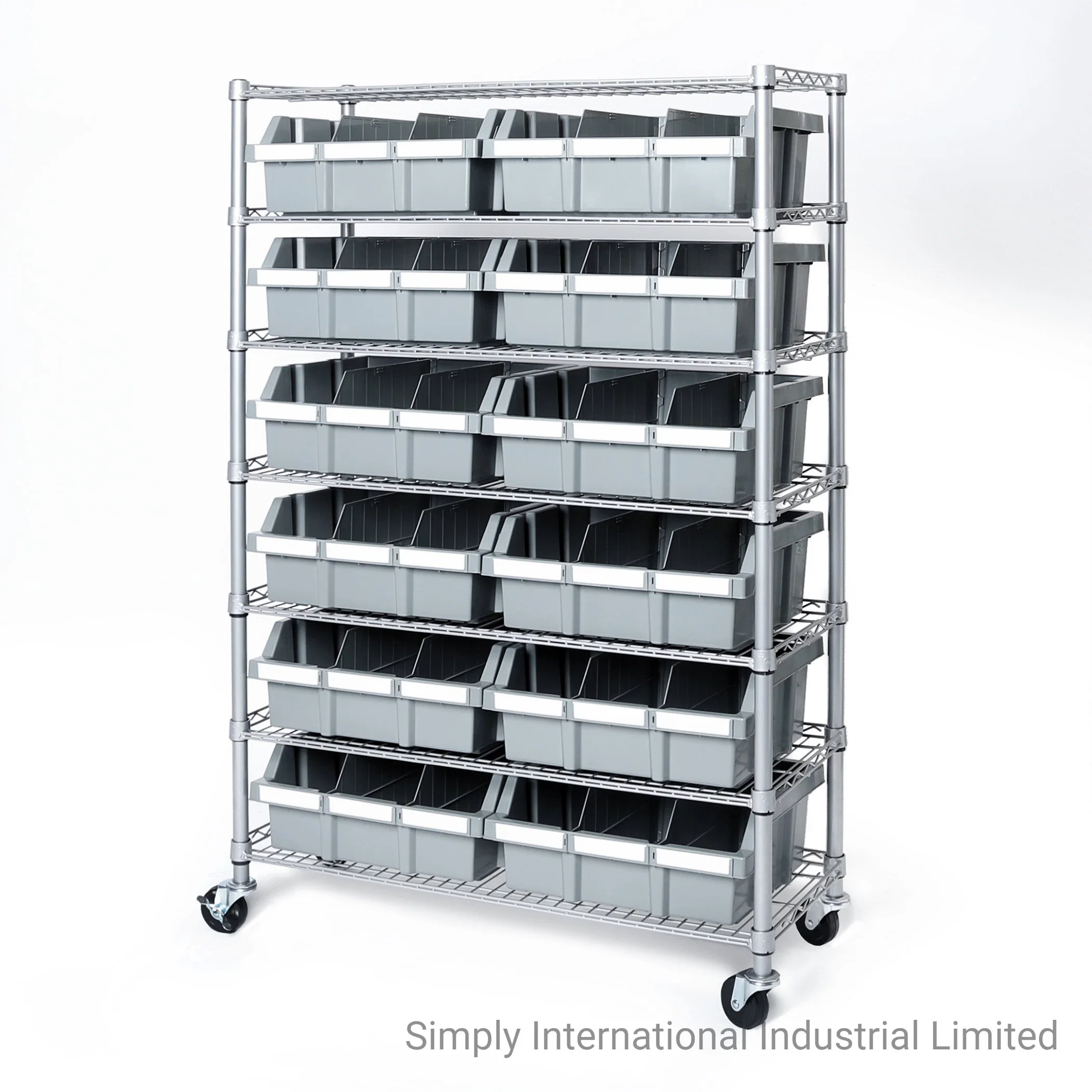 12 Bins Storage New Type Restaurant 7 Shelves Shelving Steel Wire Rack