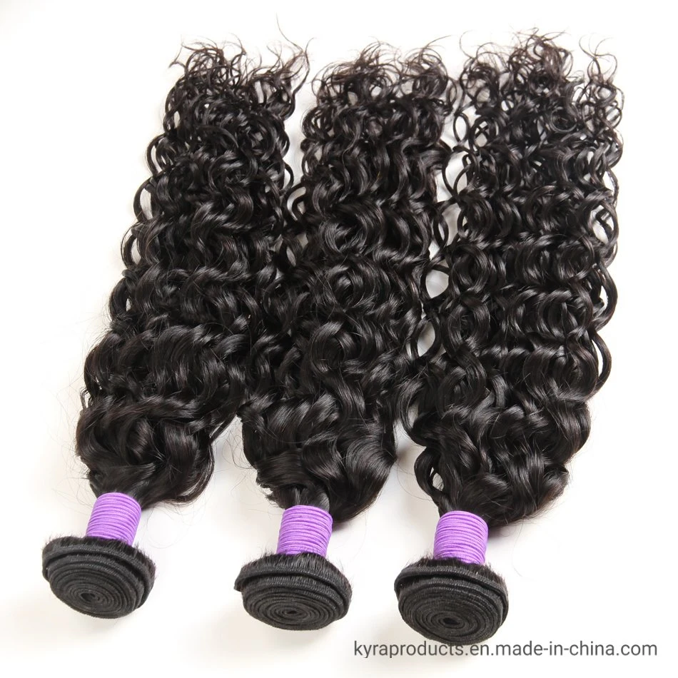 Brazilian Hair Water Wave Bundles Smooth and Soft Human Hair Weave Bundles Natural Black 100% Human Hair Pieces