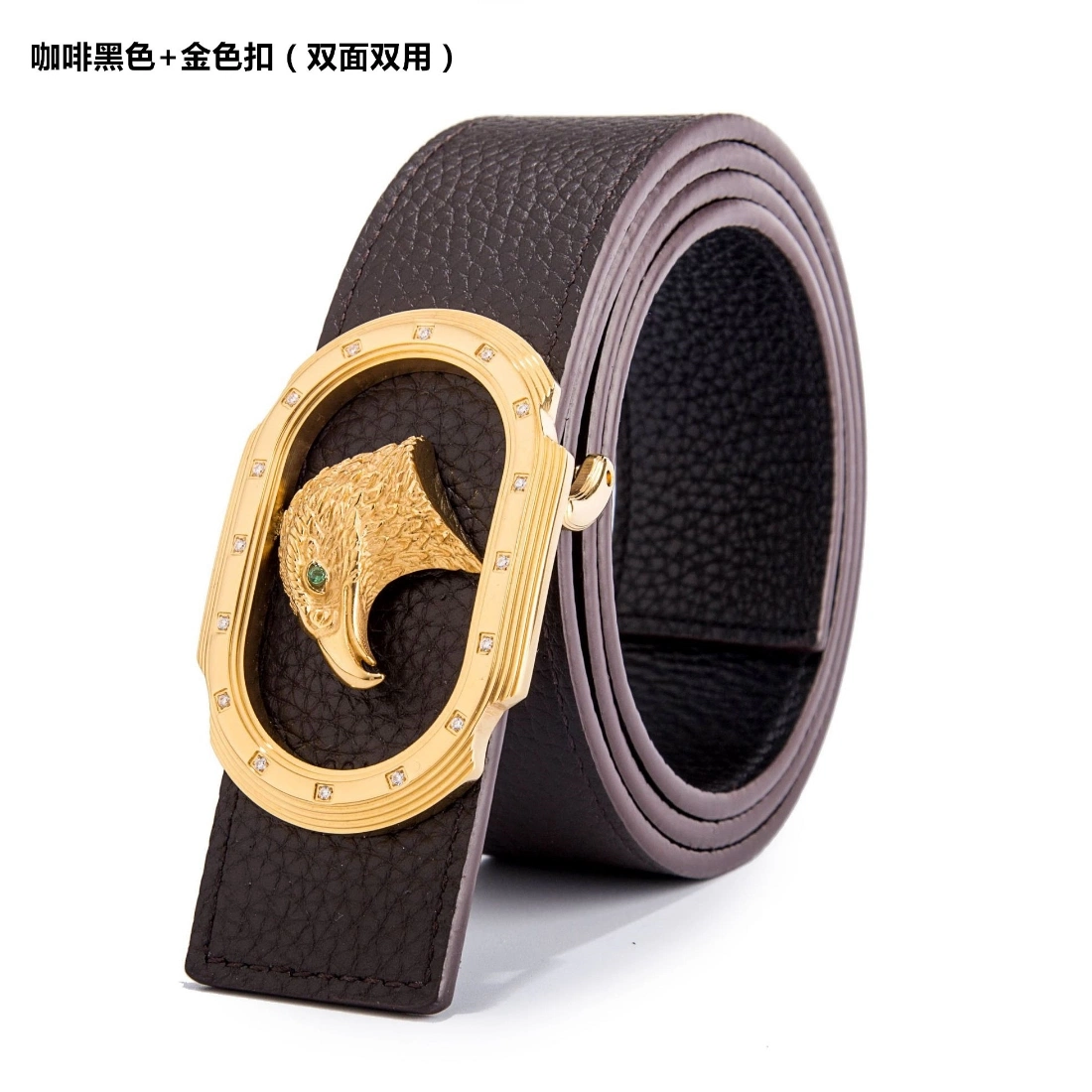 Wholesale/Supplier Automatic Buckle Custom Men Cowhide Genuine Leather Belt (genuine leather strap reversible use)