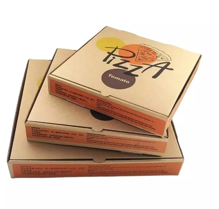 Cheap Corrugated Packaging Pizza Custom Printed Takeaway Brown Pizza Box