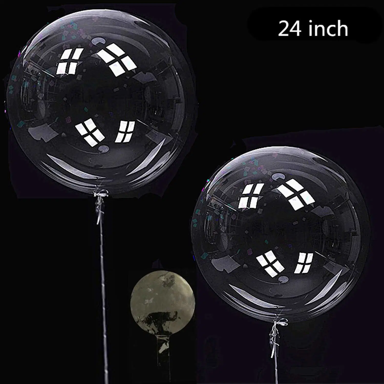 Heißer Verkauf 10 18 24 36 Zoll Dehnbar Transparent Klar Runde Kunststoff Bubble Bobo Ballon für Party Dekoration Ballons Print