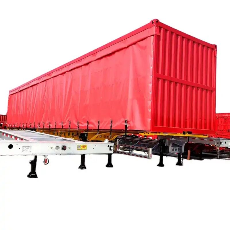 3 Achsen 40ft Skelett Semi-Trailer 20 Fuß Container Skelett Trailer Chassis Schwanenhals Low Bed Skelett Semi Trailer