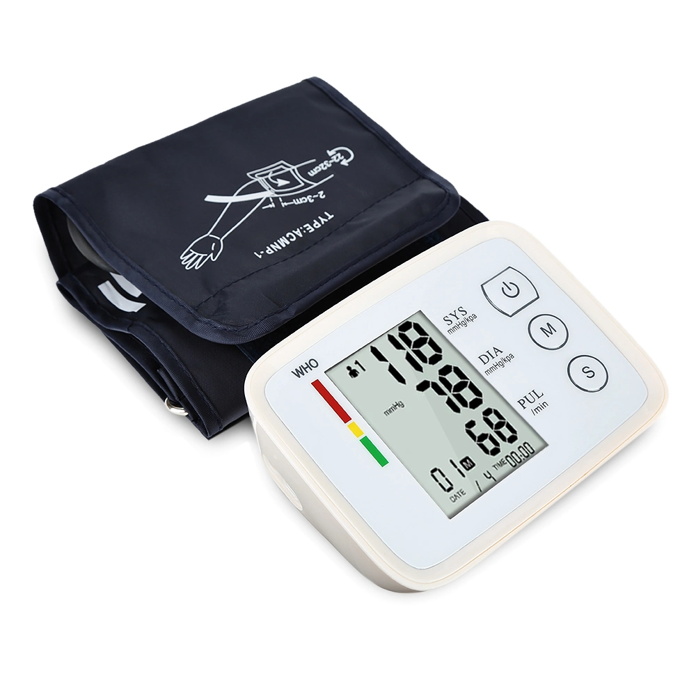 Monitor de presión arterial digital automático de tipo brazo en venta al por mayor Monitor de presión arterial de brazo superior.