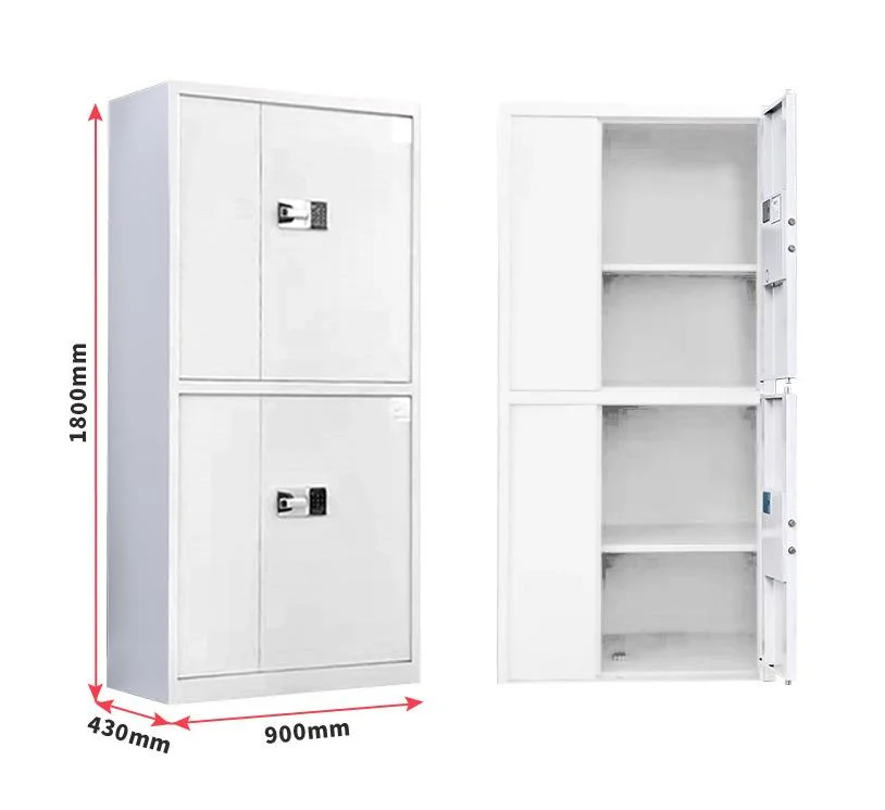 Double Handle Fingerprint Lock Office Electronic Smart Security Storage Cabinet Locker