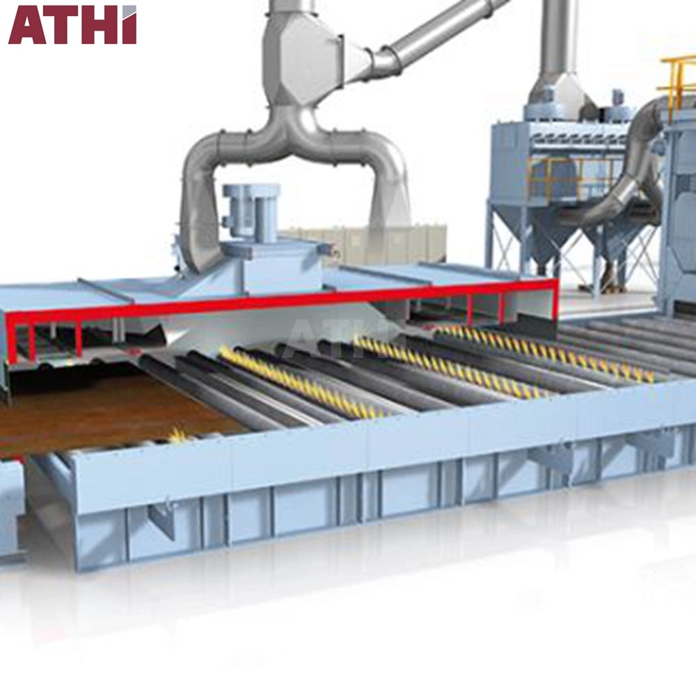 Beams Steel Profiles Roller Conveyor Shot Blasting and Coating Drying Line