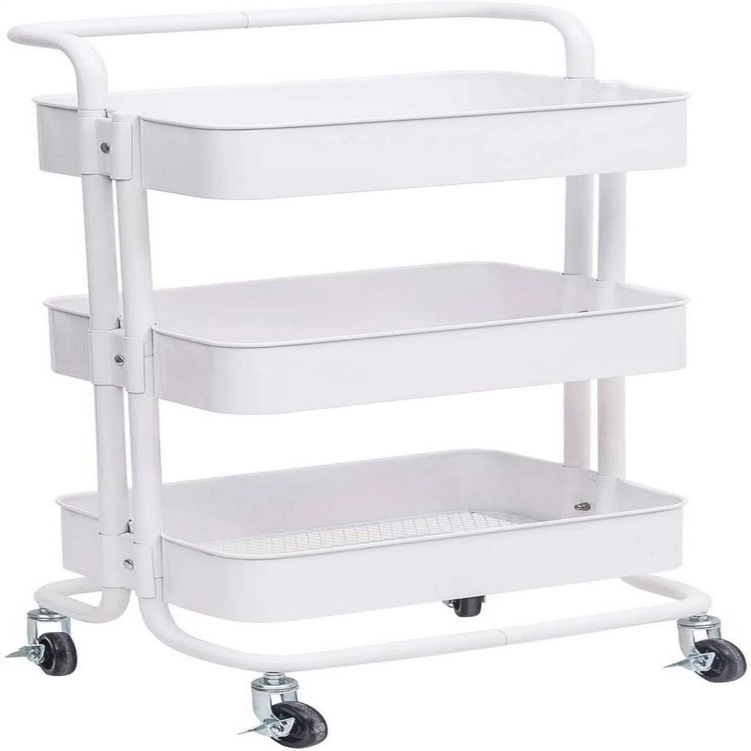 Design Ideas Black White Kitchen Cartoon Cart Trolley on Wheels