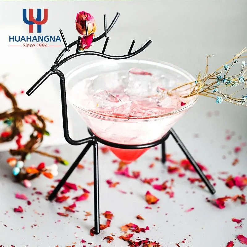 Unique Wholesale/Supplier 160ml 5oz Martini Glasses Creative Special Deer Shape Crystal Cocktail Glass for Gin Mojito Juice