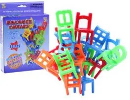 Plastic Board Games 18PCS Balance Kids Chair Tower Stacking Game for Kids