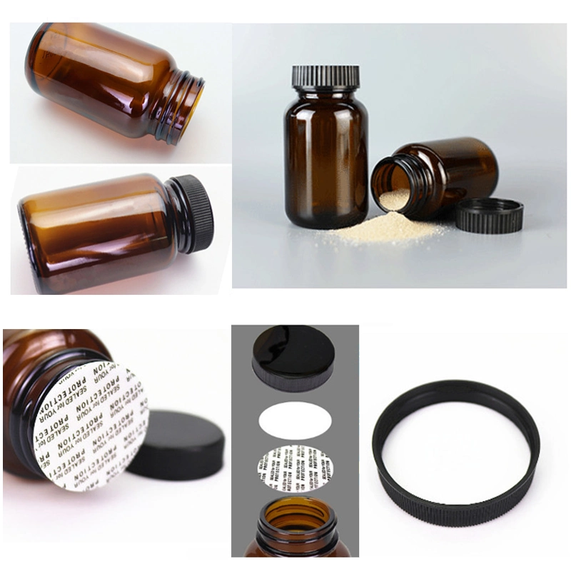 China Manufacturers Wholesale/Supplier 100ml to 500ml Round Pesticide Medical Amber Glass Bottle