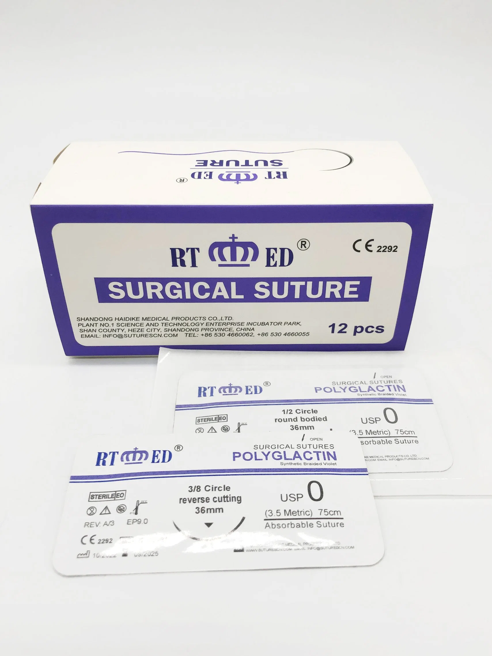 CE ISO Certificate Absorbable Polyglactin Sutures for Animal