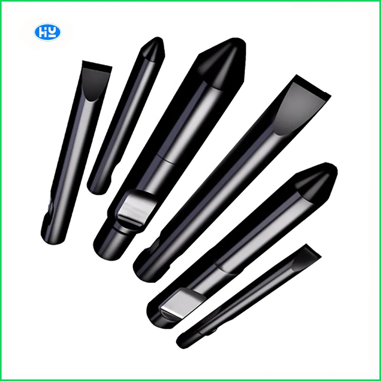 Wedge Blunt Moil Chisel for Excavator Hydraulic Breaker Jack Hammer Rock Breaker Spare Parts Drill Rod 40cr 42CrMo