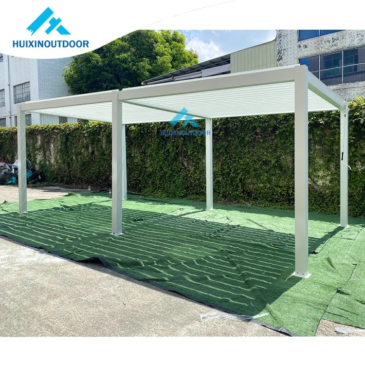 Electrical Folding Hot Sale Aluminium Wood Outdoor Cheap Hardtop Waterproof Metal Gazebo