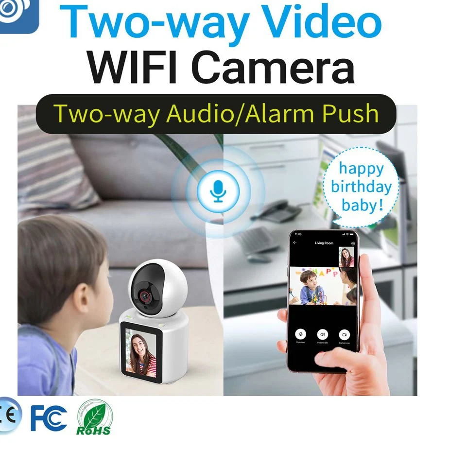 Moniteur vidéo pour bébé 2,4G Wi-Fi caméra IP appels vidéo à 360° Caméra de vidéosurveillance pour enfants