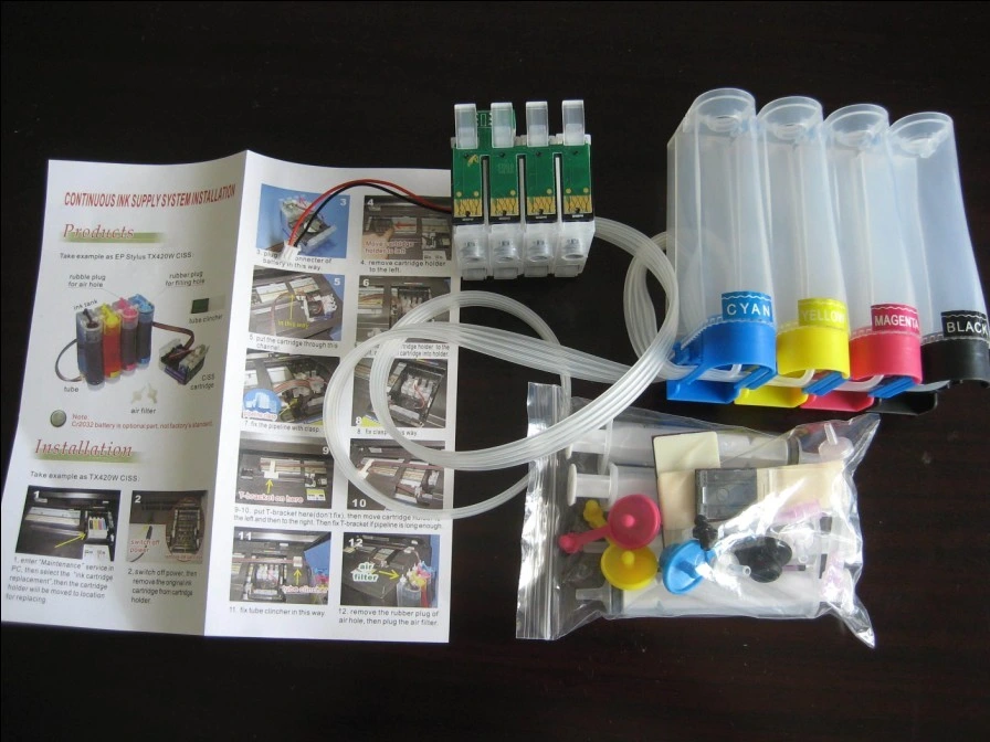 Sistema de fornecimento de tinta contínua CISS para Epson Stylus T12 T22 Impressora Tx120 Tx129 Tx320 Tx325 Tx340