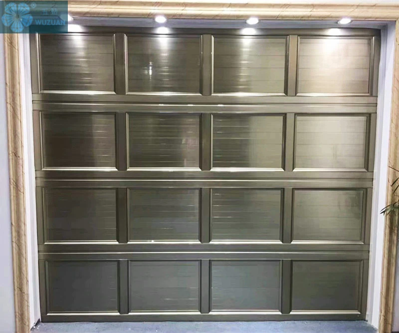 Silver Color Aluminium Alloy Panel Sectional Sliding Doors Automatic Aluminum Overhead Insulated Flap Garage Door