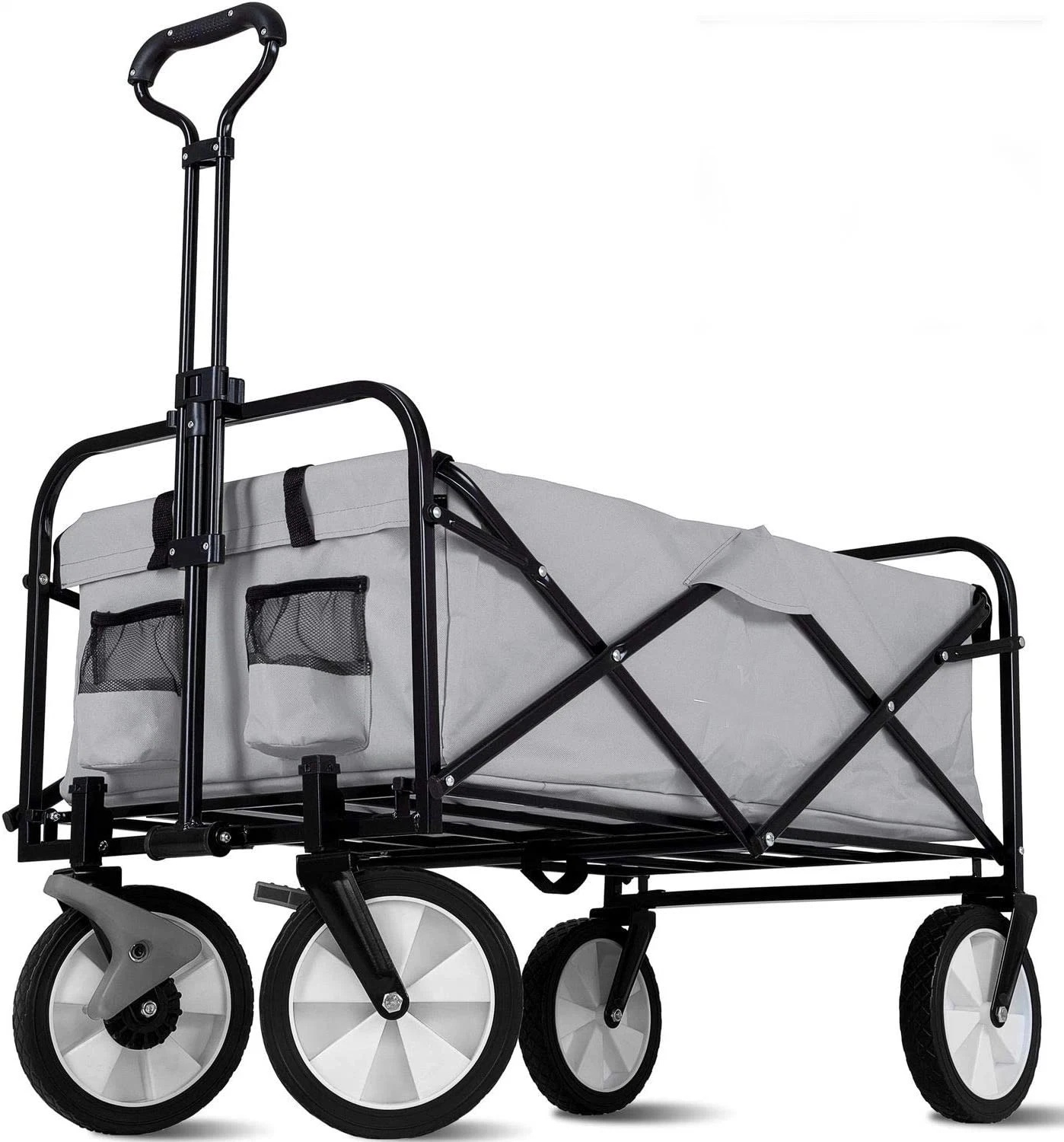 Heavy Duty Collapsible Steel Frame Folding Utility Garden Wagon Outdoor Cart