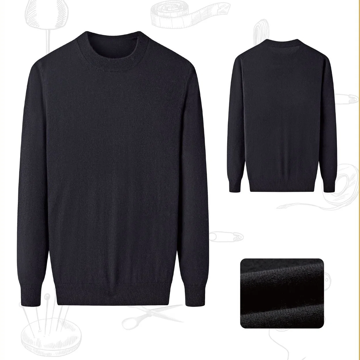 Custom Pure Color Pullover Women Wool Sweater for Autumn and Winter