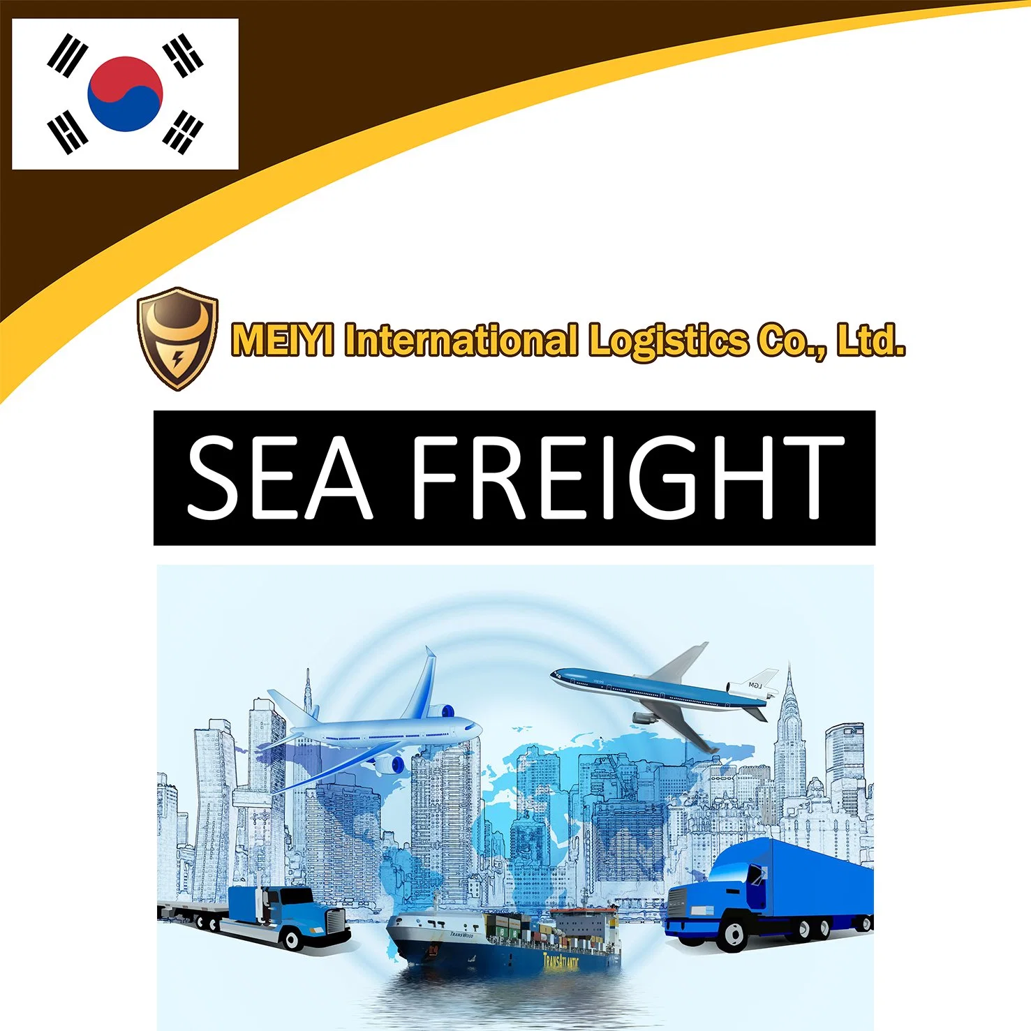 Shipping service from China to South Korea by sea freight door-door shipment DDP DDU international forwarder