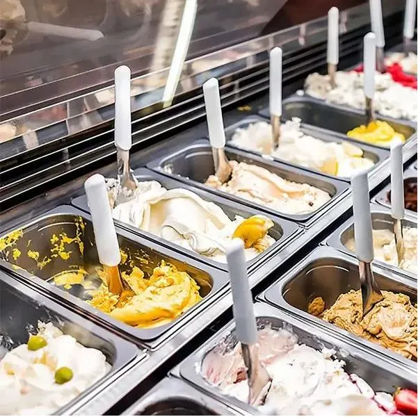 تصميم جديد زجاج أمامي بوبسكل Gelato عرض الآيس كريم عرض منضدة الثلاجة