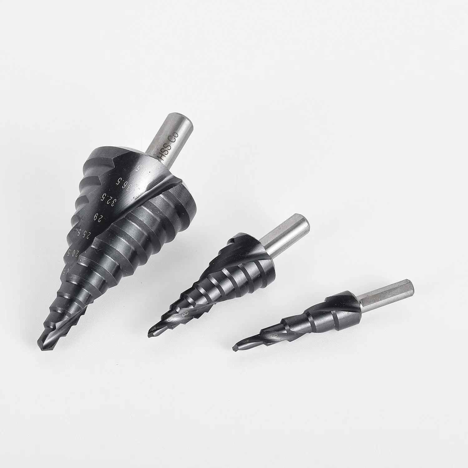 Behappy 3PCS 4-12mm Spiral Flute Black Finished Step Drill