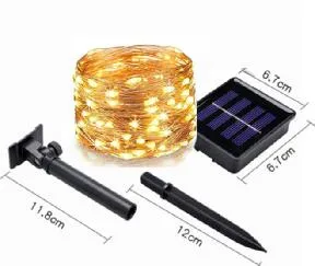 Customized IP65 200 LED Solar Fairy Lights Outdoor String for Porch Deck Backyard Lawn Pergola