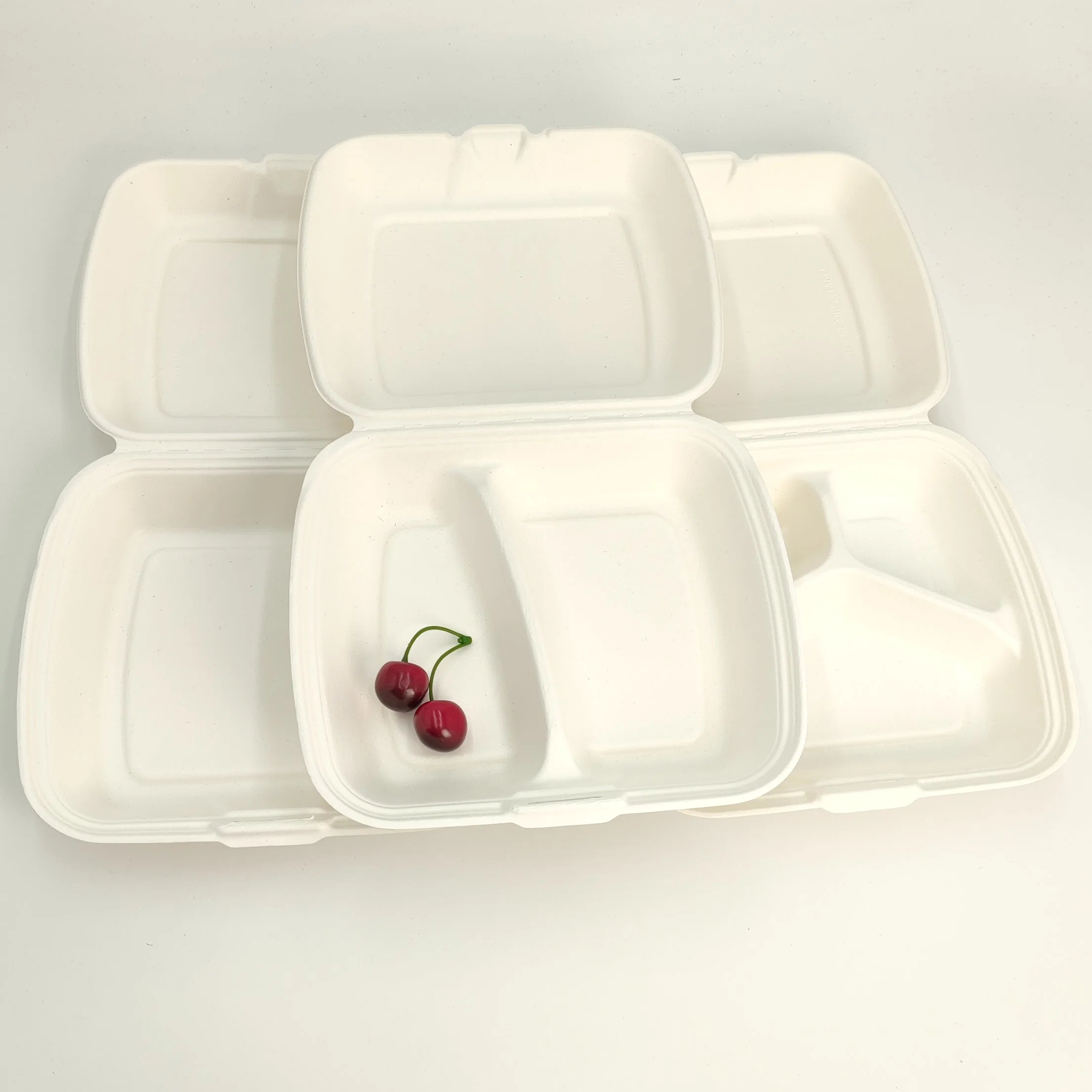 Eco-friendly Desposable bagazo Dinnerware azúcar Microondas Calefacción Caja de almuerzo segura