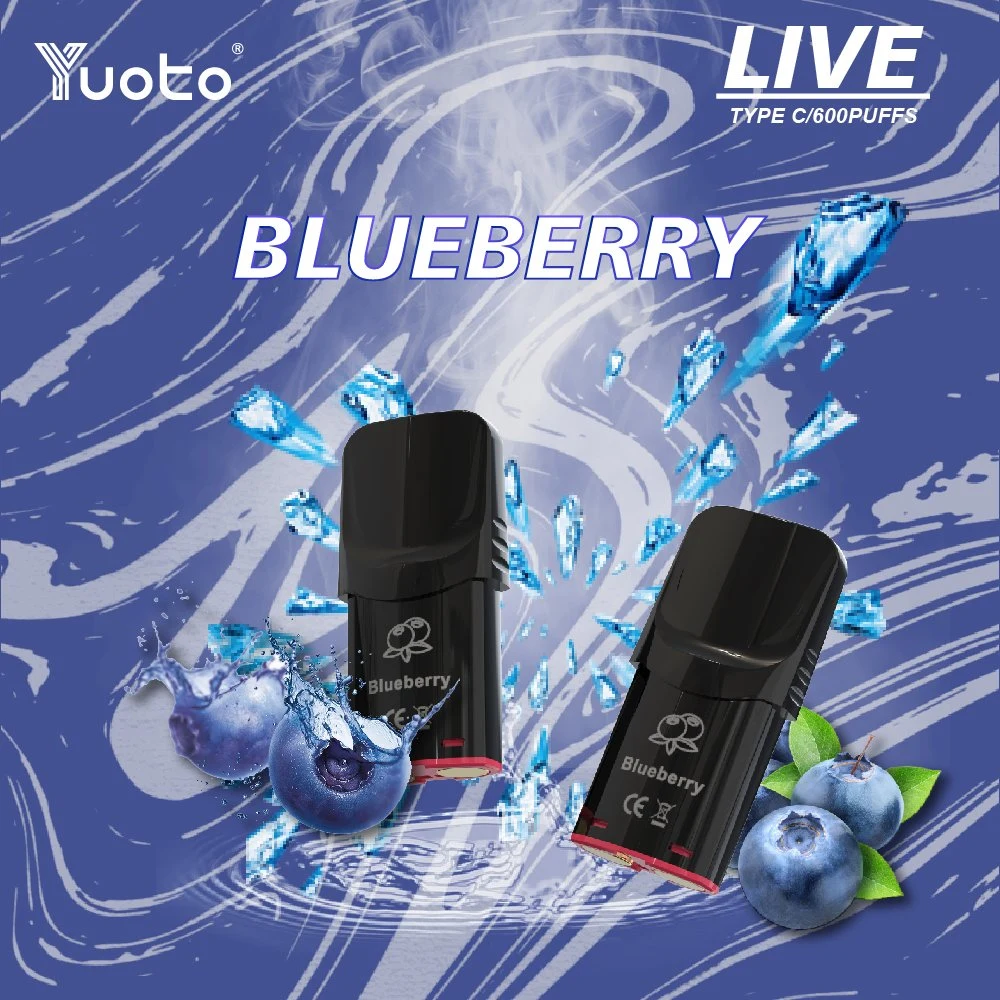 14 arômes Yuoto Live 600 Puff 2% nicotine 2 ml cartouche Batterie lithium 350 mAh, bobine en maille de type C avec bande TPD