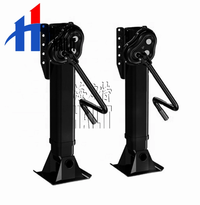 Lowbed Flatbed Trailer Parts Double Handle Trailer Leg Landing Gear (02)