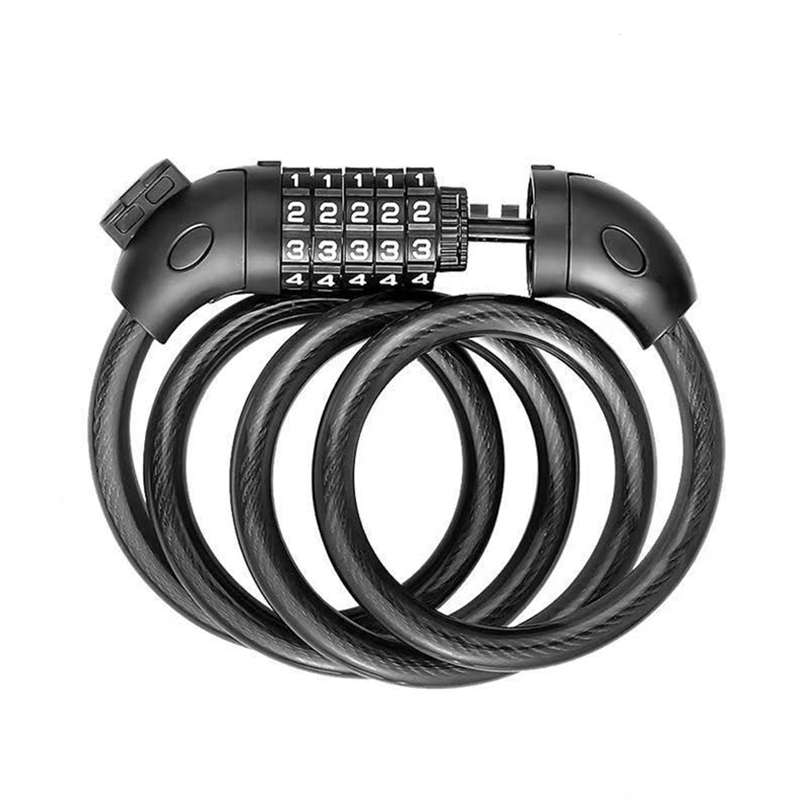 4 Feet High Security 5 Digit Resettable Combination Coiling Bike Cable Lock