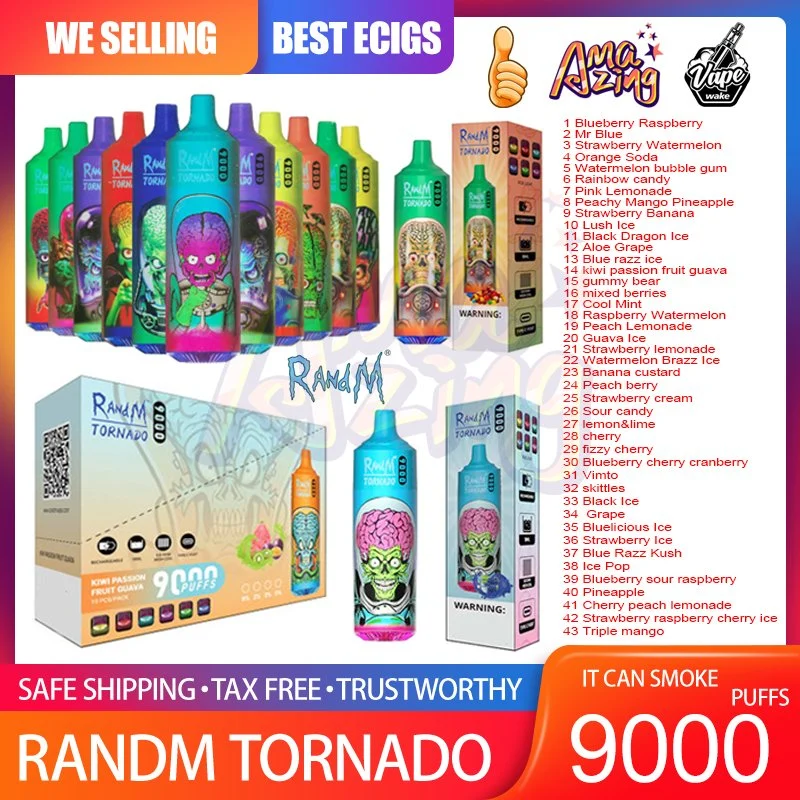 China Manufacture Original Randm Tornado 9000 Puff Electronic Cigarette Disposable Vape