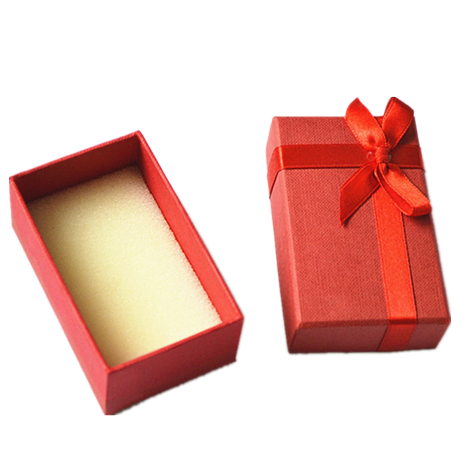 Factory Customize Red Color Ribbons Foam Insert Paper Packaging Box