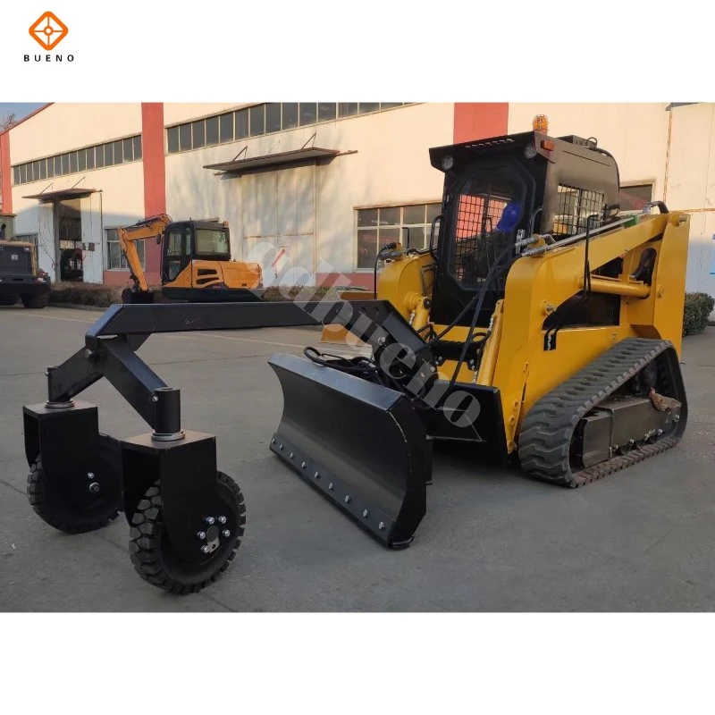 Bueno Most Powerful Skid Steer 60HP Mini Skid Steer Skid Steer Loader Skid Steer Track Loader with Stump Bucket, Trencher, Landscape Rake, Stone Screen Machine