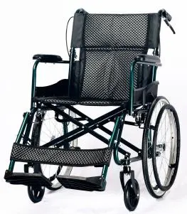 Ruedas de 12" Transporte ligero portátil silla de ruedas plegable para discapacitados con Frenos de mano