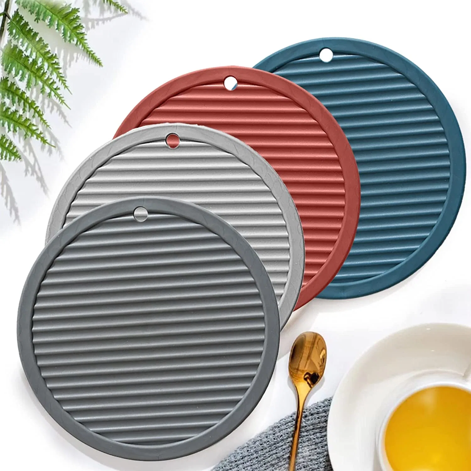 Durable Silicone Trivet Mat Hot Plates to Protect Table Hot Pads