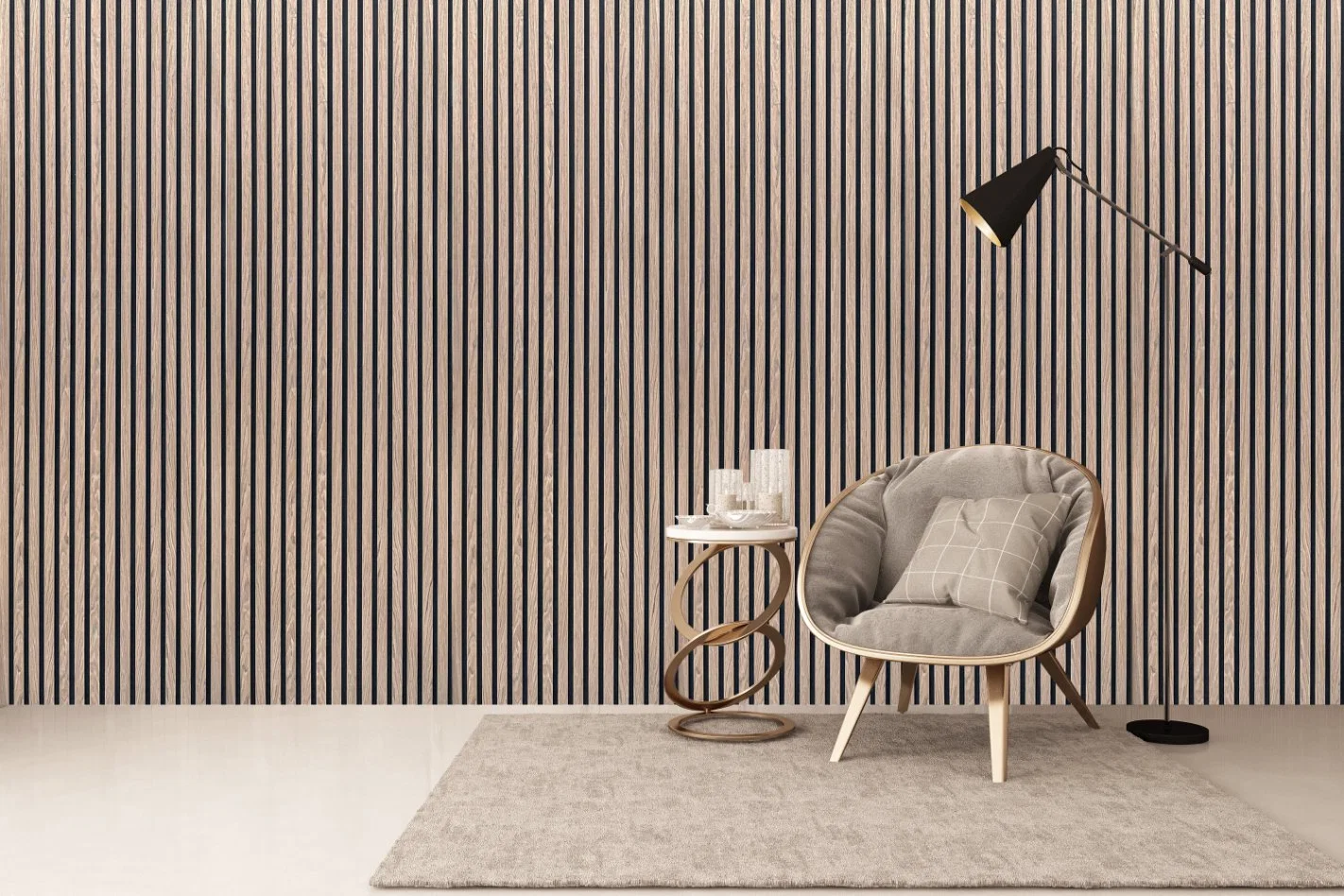 Euroyal 11 Colors Wooden Veneer Slats Acoustic Wall Panel with Certificate 600*2400 mm