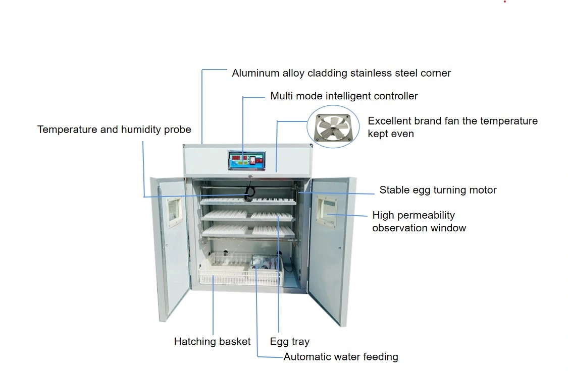 Inteligente 500 huevos Incubadora automática de huevo de pollo Equipo de Hatcher