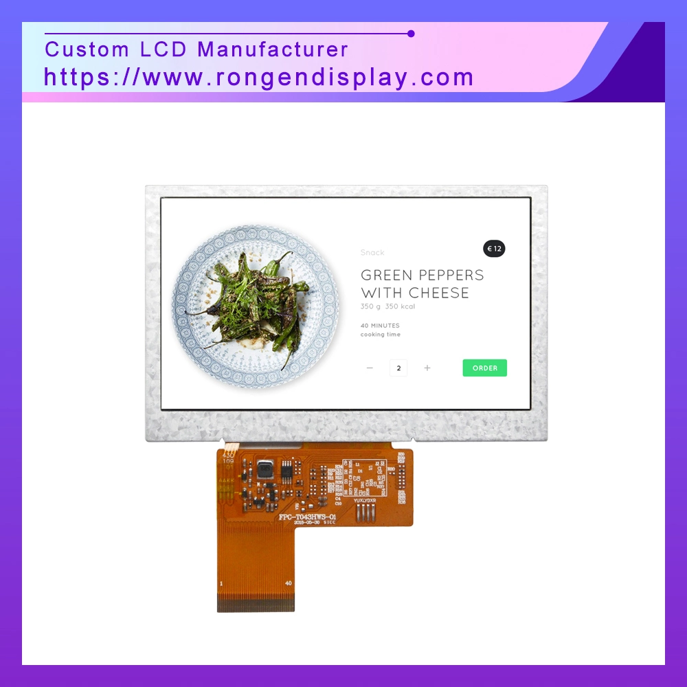 Ecrã LCD de painel IPS TFT/monitor pequeno/a cores/personalizado/LCM com ecrã tátil capacitivo/resistivectp/RTP/MCU (4.3"/3.2"/3.3"/3.5"/5"/7" polegadas)