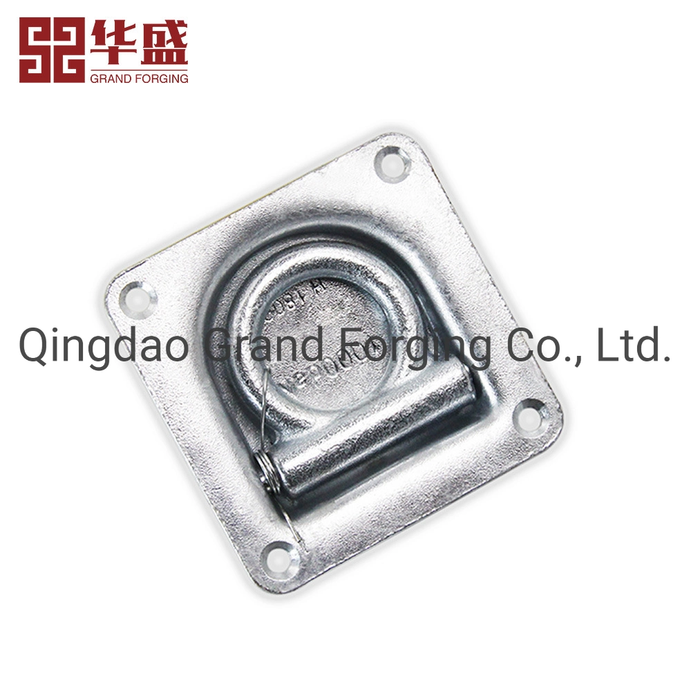 Drop Forged Zinc-Plated Steel Square Floor Built-in Disc Accessory Recessed Anchor Lashing Ring