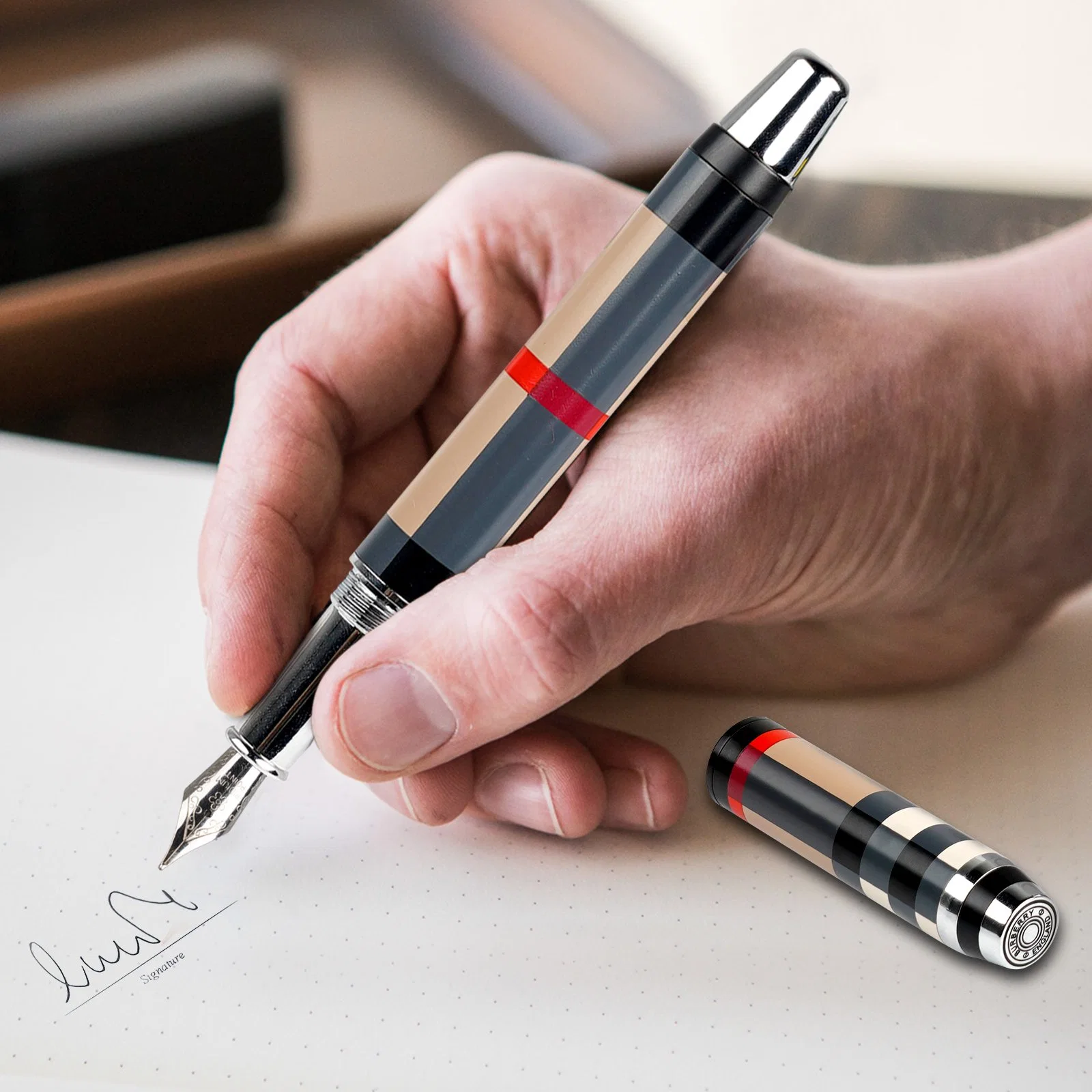 Hochwertiger Business High-End-Metall-Zeichenstift Neutraler Perlstift-Kugel Stift