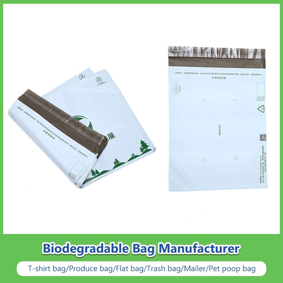 Customized 100% biodegradável e compostável Mailing Poly, Mailer, Envelope com janela Fabricante de sacos/Fábrica para SME/DHL/Fedux/UPS com TUV/FDA/Ok da compostagem Home