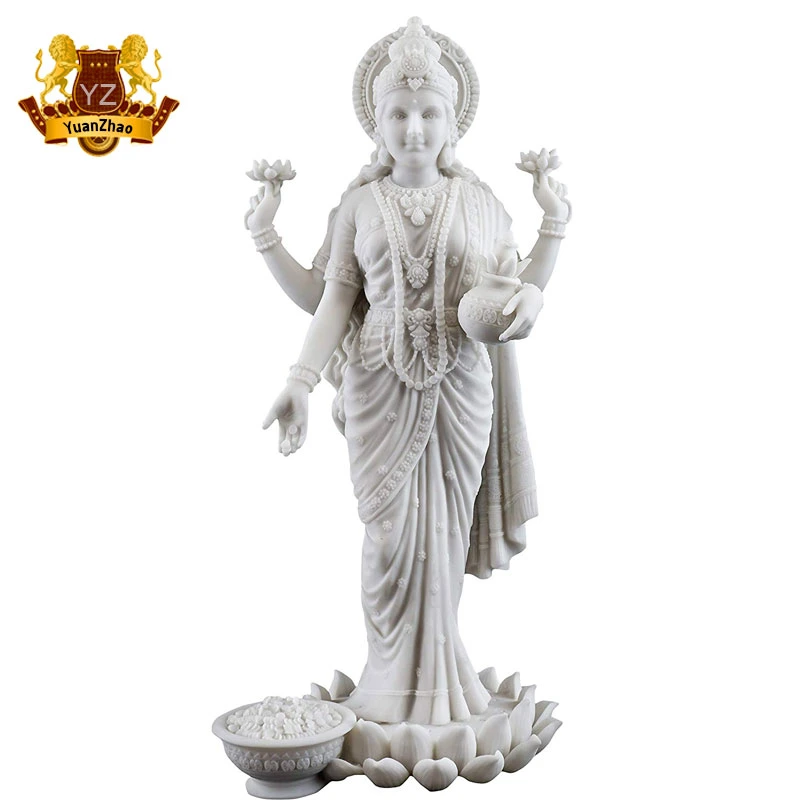 Hand Carving Life Size White Marble Saraswati Buddha Sculpture for Sale