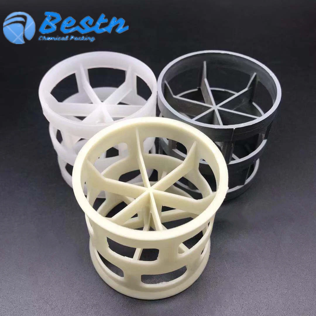 25mm 50mm 76mm Tower Packing Plastic PP PE PVDF Pall Ring