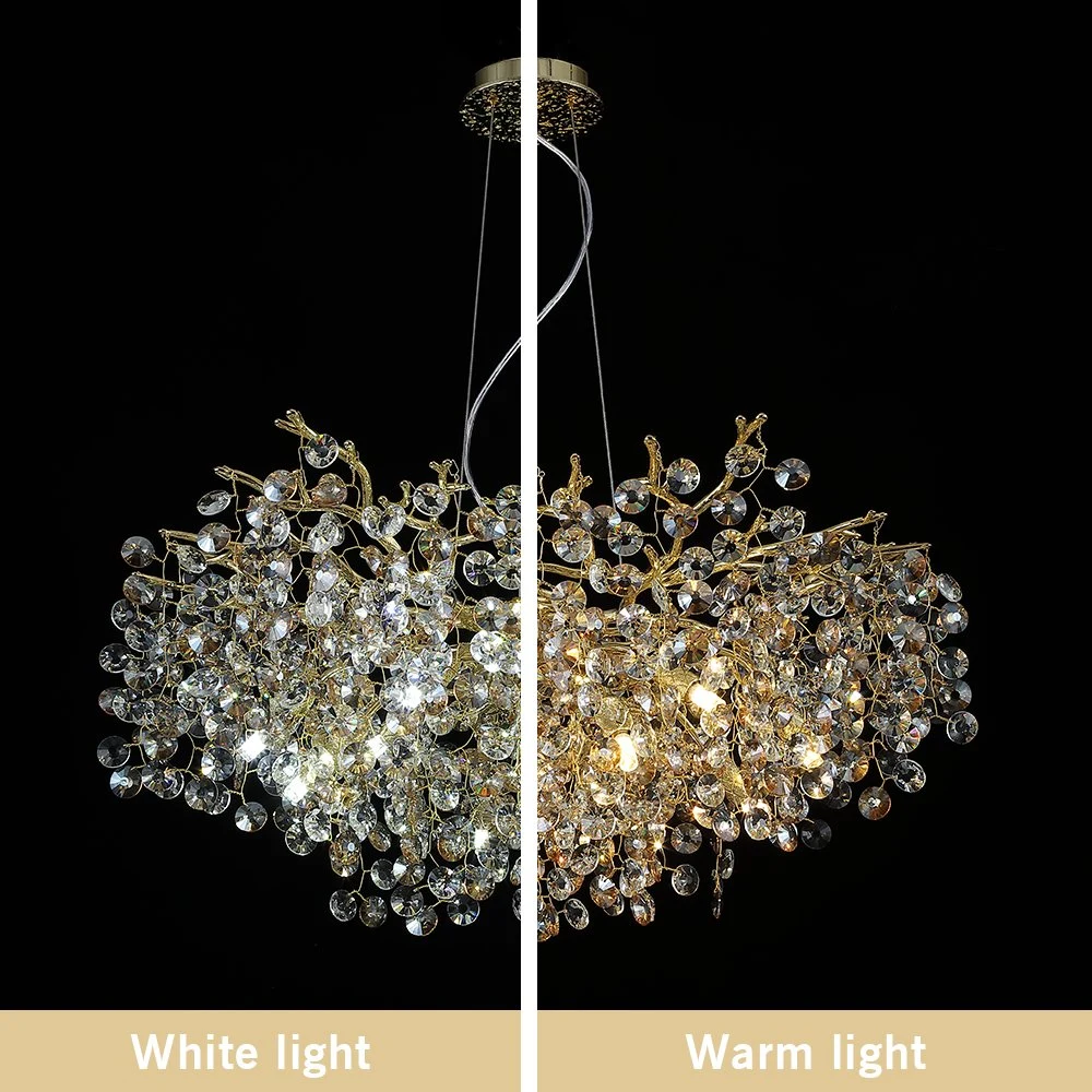 Modern Luxury Crystal Chandelier for Living Room Large Hanging Pendant Lamp Lighting
