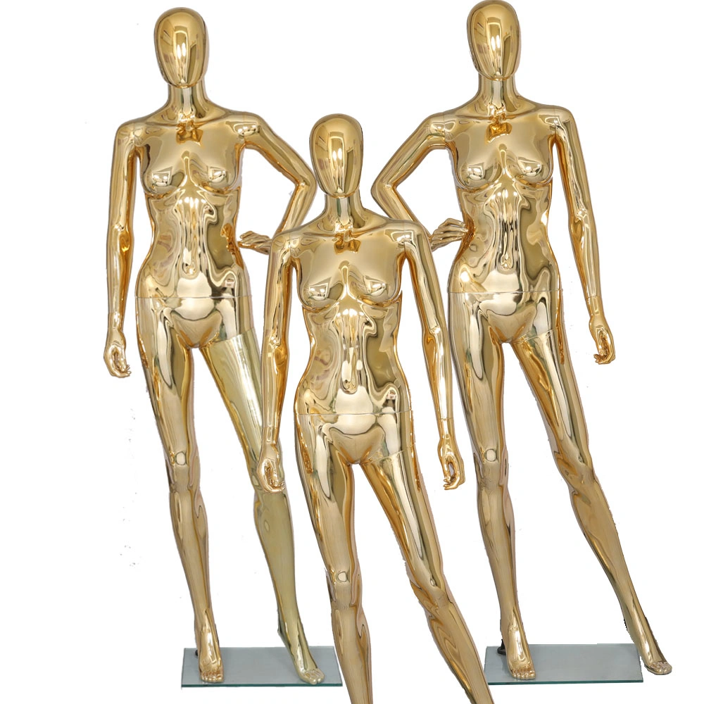 Cloth Display 2019 New Style Golden Chromed Female Mannequin